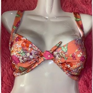Victoria's Secret Swim Bathing Suit Tie-Front Bralette Bikini Top Pink‎ XL